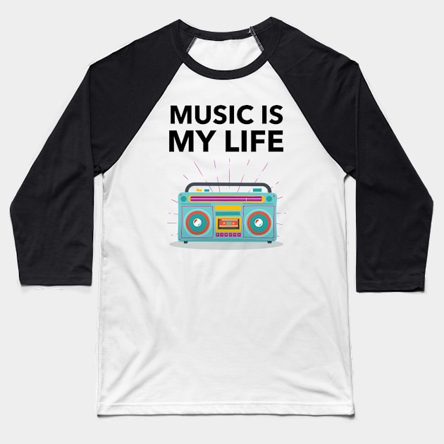 Music Is My Life Baseball T-Shirt by Jitesh Kundra